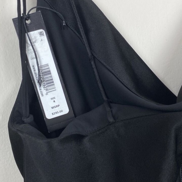 Alice + Olivia Dress Mini Slip Harmony Black Cowl Neck Sleeveless - Picture 5 of 11